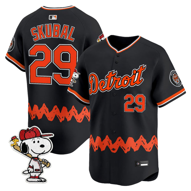 Men's Detroit Tigers x Peanuts Vapor Premier Limited Jersey - Stitched