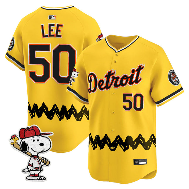 Men's Detroit Tigers x Peanuts Vapor Premier Limited Jersey - Stitched