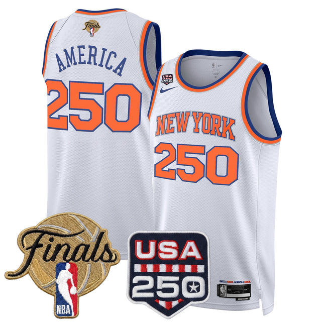 Men's New York Knicks 2026 Finals Swingman Jersey - 250 America Patch - All Stitched