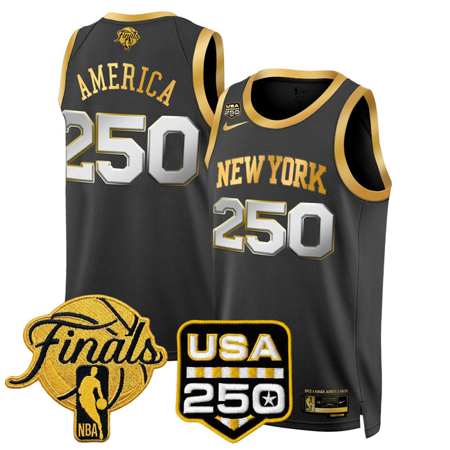 Men's New York Knicks 2026 Finals Swingman Jersey - 250 America Patch - All Stitched