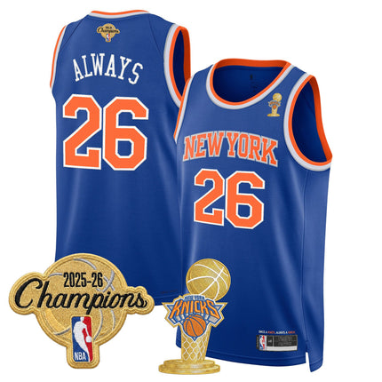 Men's New York Knicks 2026 Champions Patch Swingman Jersey - All Stitched