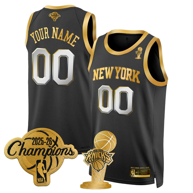 New York Knicks 2026 Champions Patch Custom Swingman Jersey - All Stitched