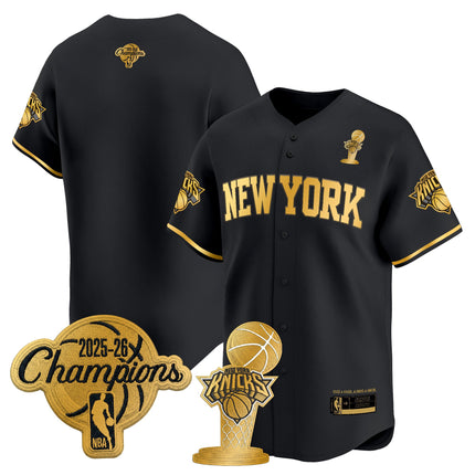 Men's New York Knicks 2026 Champions Patch Vapor Baseball Jersey - All Stitched