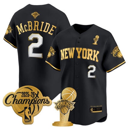 Men's New York Knicks 2026 Champions Patch Vapor Baseball Jersey - All Stitched