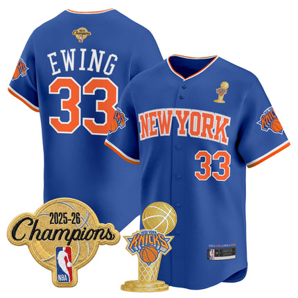 Men's New York Knicks 2026 Champions Patch Vapor Baseball Jersey - All Stitched