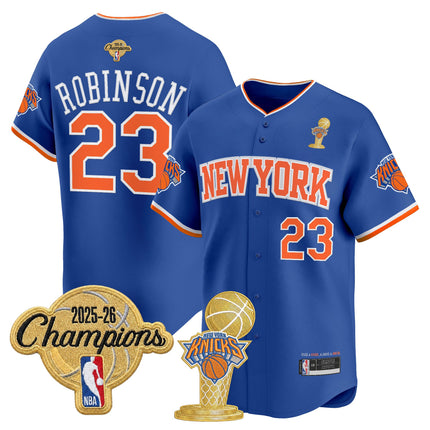 Men's New York Knicks 2026 Champions Patch Vapor Baseball Jersey - All Stitched