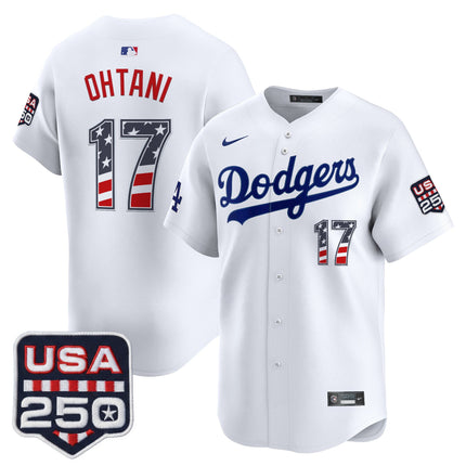 Men's Los Angeles Dodgers USA 250 Fourth of July Vapor Premier Limited Jersey - All Stitched