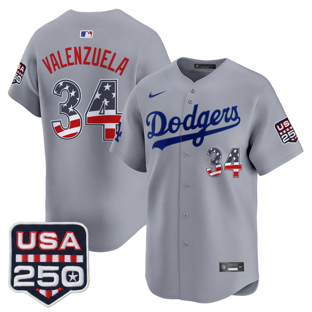 Men's Los Angeles Dodgers USA 250 Fourth of July Vapor Premier Limited Jersey - All Stitched