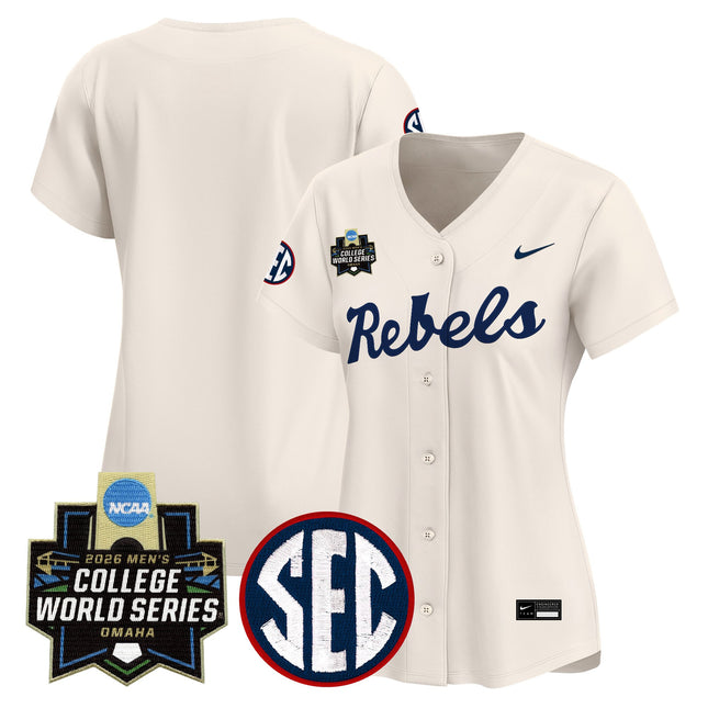Women's Ole Miss Rebels 2026 World Series Vapor Premier Limited Jersey - All Stitched