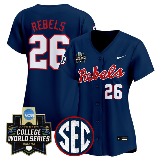 Women's Ole Miss Rebels 2026 World Series Vapor Premier Limited Jersey - All Stitched