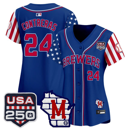 Women's Milwaukee Brewers "America250 Edition" Vapor Premier Limited Jersey - All Stitched