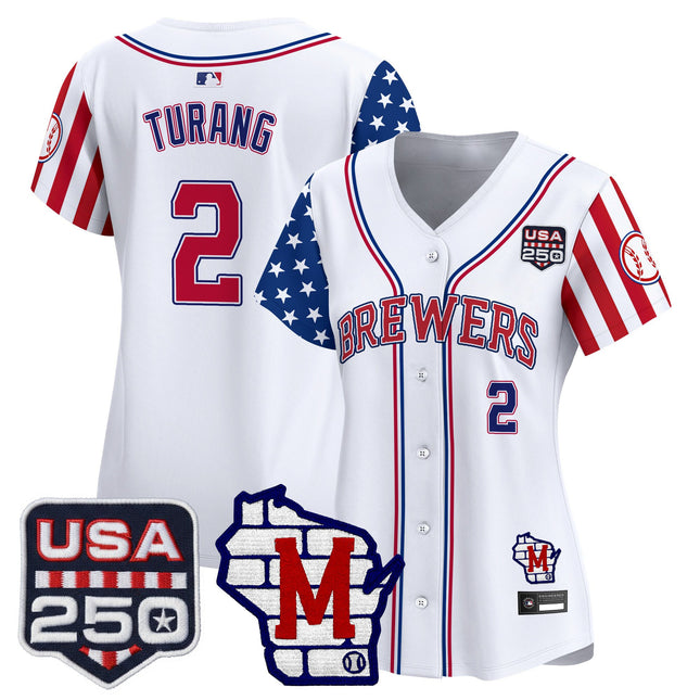 Women's Milwaukee Brewers "America250 Edition" Vapor Premier Limited Jersey - All Stitched