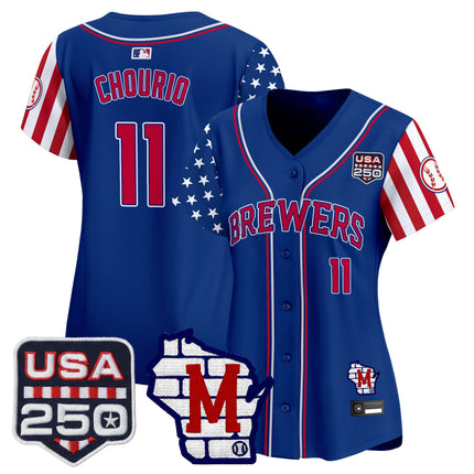 Women's Milwaukee Brewers "America250 Edition" Vapor Premier Limited Jersey - All Stitched