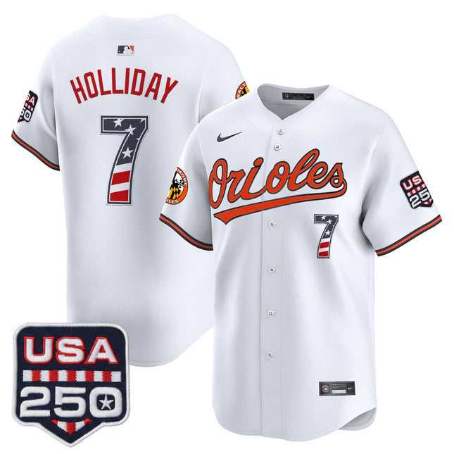 Men's Baltimore Orioles USA 250 Fourth of July Vapor Premier Limited Jersey - All Stitched