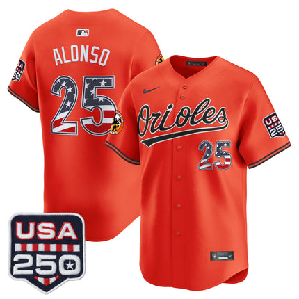 Men's Baltimore Orioles USA 250 Fourth of July Vapor Premier Limited Jersey - All Stitched