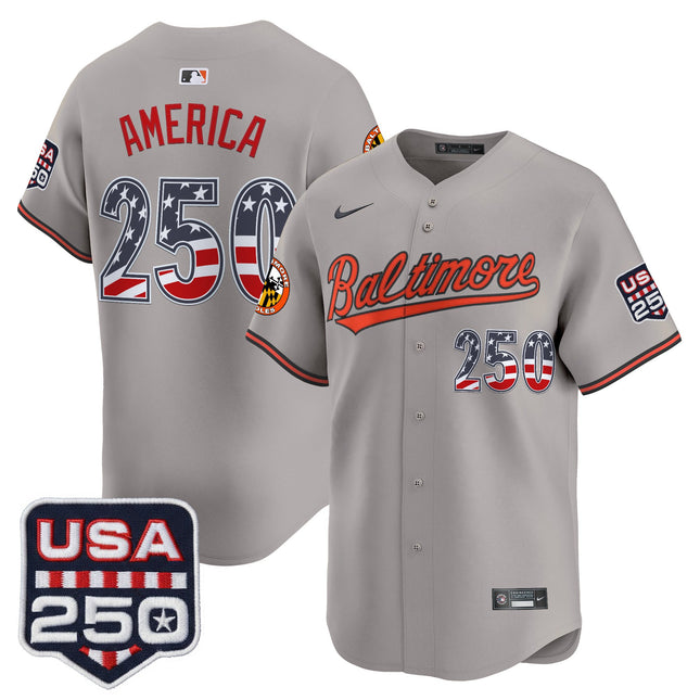 Men's Baltimore Orioles USA 250 Fourth of July Vapor Premier Limited Jersey - All Stitched