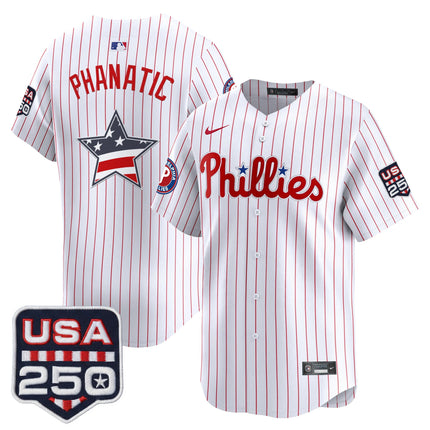 Men's Philadelphia Phillies USA 250 Fourth of July Vapor Premier Limited Jersey - All Stitched