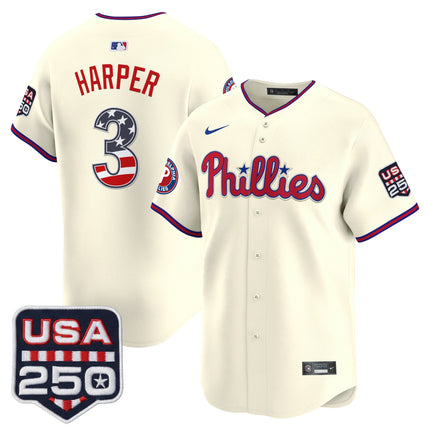 Men's Philadelphia Phillies USA 250 Fourth of July Vapor Premier Limited Jersey - All Stitched
