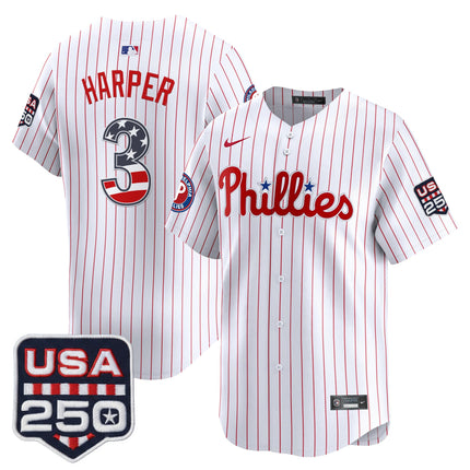Men's Philadelphia Phillies USA 250 Fourth of July Vapor Premier Limited Jersey - All Stitched