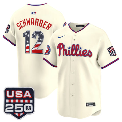 Men's Philadelphia Phillies USA 250 Fourth of July Vapor Premier Limited Jersey - All Stitched