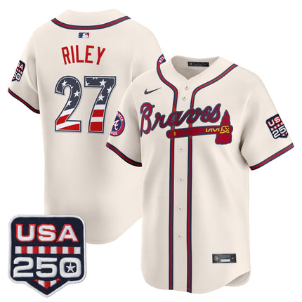 Men's Atlanta Braves USA 250 Fourth of July Vapor Premier Limited Jersey - All Stitched