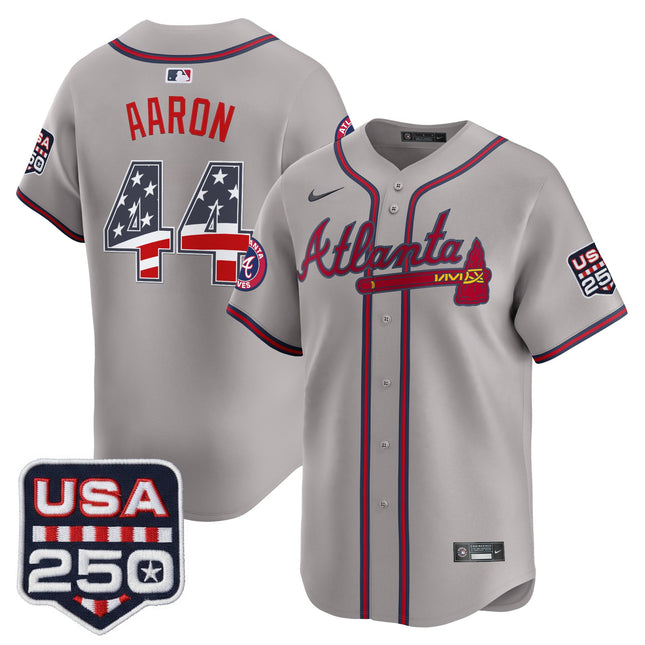 Men's Atlanta Braves USA 250 Fourth of July Vapor Premier Limited Jersey - All Stitched