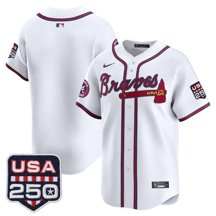 Men's Atlanta Braves USA 250 Fourth of July Vapor Premier Limited Jersey - All Stitched