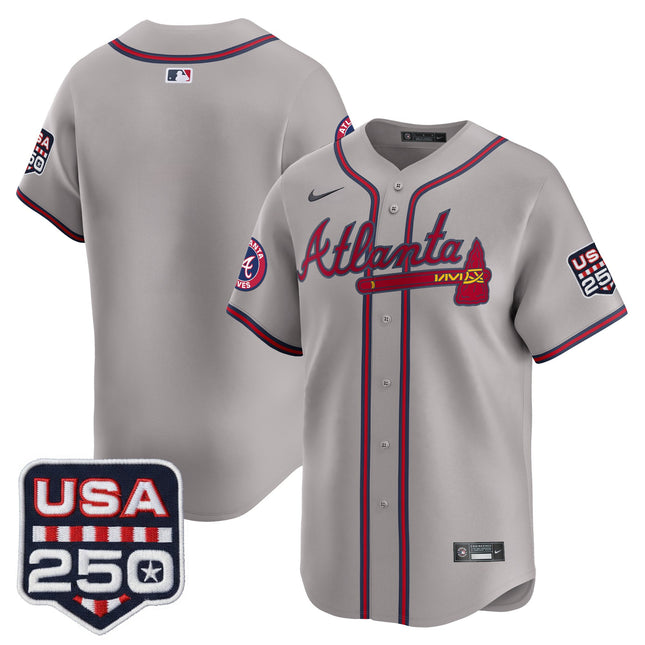 Men's Atlanta Braves USA 250 Fourth of July Vapor Premier Limited Jersey - All Stitched