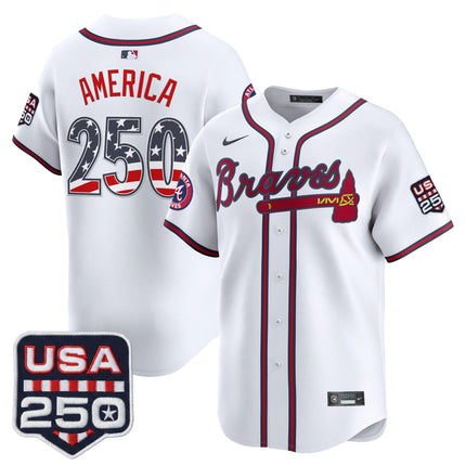 Men's Atlanta Braves USA 250 Fourth of July Vapor Premier Limited Jersey - All Stitched