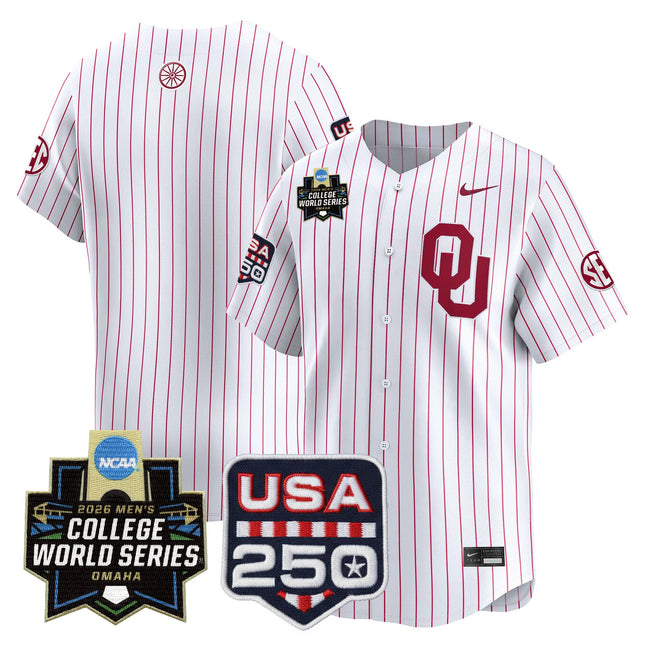Men's Oklahoma Sooners USA 250 Fourth of July Vapor Premier Limited Jersey - 2026 World Series Patch - All Stitched
