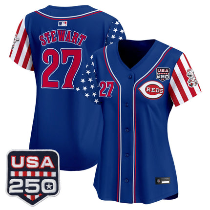 Women's Cincinnati Reds "America250 Edition" Vapor Premier Limited Jersey - All Stitched