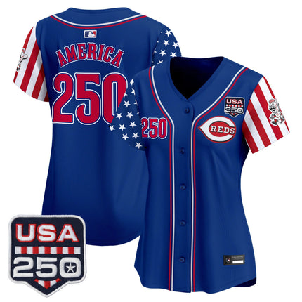 Women's Cincinnati Reds "America250 Edition" Vapor Premier Limited Jersey - All Stitched