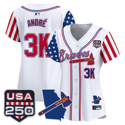 Women's Atlanta Braves "America 250 Edition" Vapor Premier Limited Jersey - All Stitched