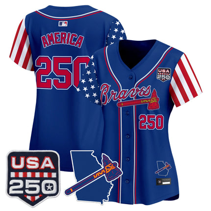 Women's Atlanta Braves "America 250 Edition" Vapor Premier Limited Jersey - All Stitched