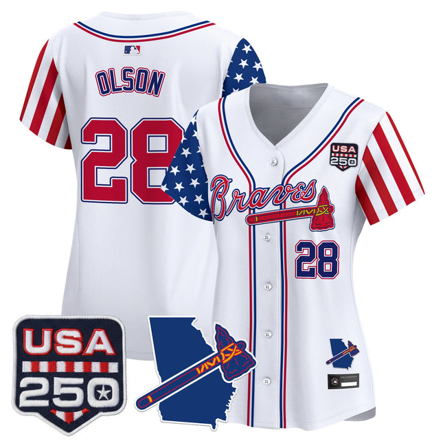 Women's Atlanta Braves "America 250 Edition" Vapor Premier Limited Jersey - All Stitched