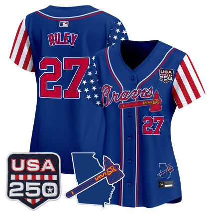 Women's Atlanta Braves "America 250 Edition" Vapor Premier Limited Jersey - All Stitched