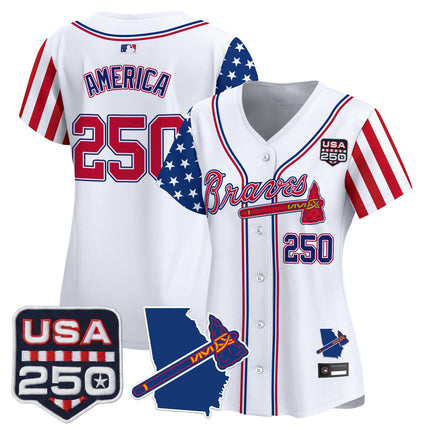 Women's Atlanta Braves "America 250 Edition" Vapor Premier Limited Jersey - All Stitched