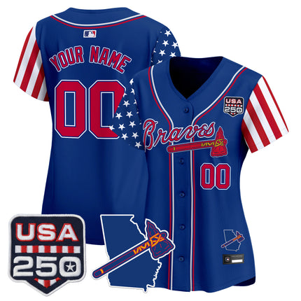 Atlanta Braves "America 250 Edition" Vapor Premier Limited Custom Jersey - All Stitched