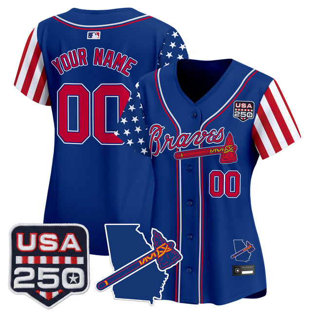 Atlanta Braves "America 250 Edition" Vapor Premier Limited Custom Jersey - All Stitched