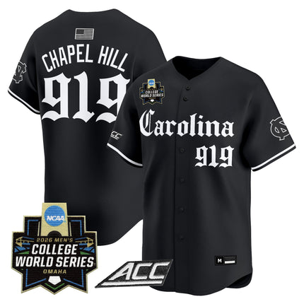 Men's North Carolina Tar Heels 2026 World Series Vapor Premier Limited Jersey - Gothic Edition - All Stitched