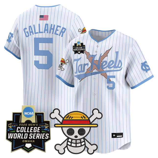 Men's North Carolina Tar Heels 2026 World Series x One Piece Vapor Premier Limited Jersey - All Stitched