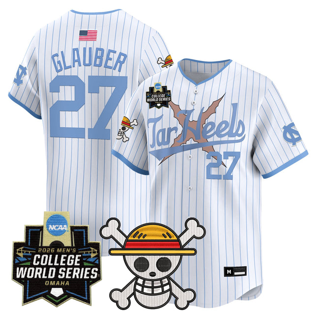 Men's North Carolina Tar Heels 2026 World Series x One Piece Vapor Premier Limited Jersey - All Stitched