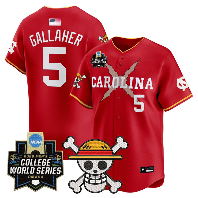 Men's North Carolina Tar Heels 2026 World Series x One Piece Vapor Premier Limited Jersey - All Stitched