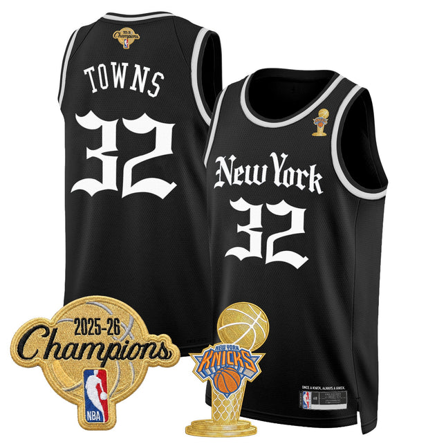 Men's New York Knicks 2026 Champions Patch Swingman Jersey - Gothic Edition- All Stitched