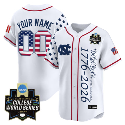 North Carolina Tar Heels 2026 World Series "America 250 Edition" Vapor Premier Limited Custom Jersey V2 - All Stitched
