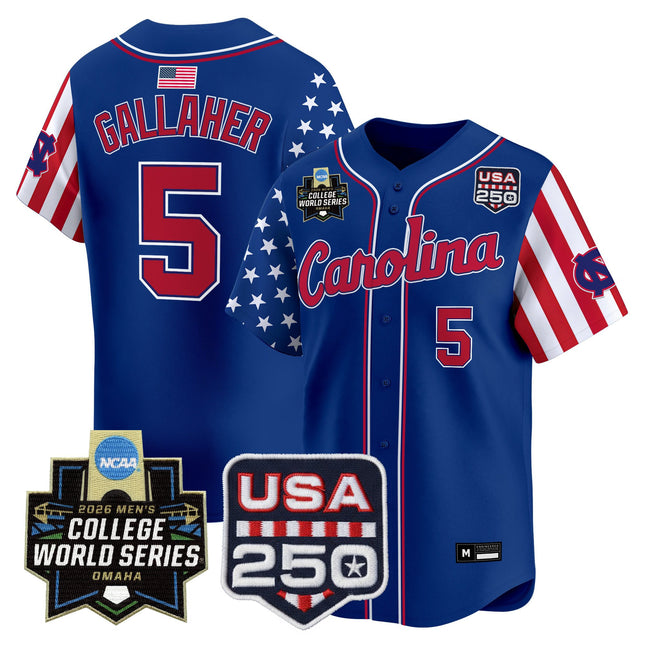 Men's North Carolina Tar Heels 2026 World Series "America 250 Edition" Vapor Premier Limited Jersey - All Stitched