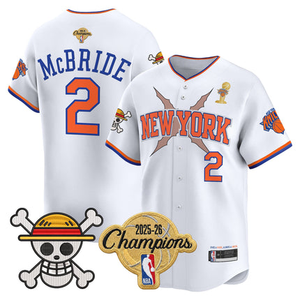 Men's New York Knicks 2026 Champions Patch x One Piece Vapor Baseball Jersey - All Stitched