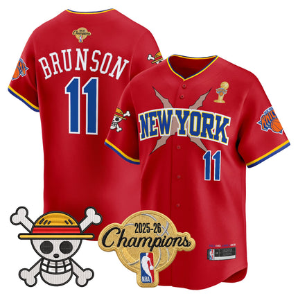 Men's New York Knicks 2026 Champions Patch x One Piece Vapor Baseball Jersey - All Stitched