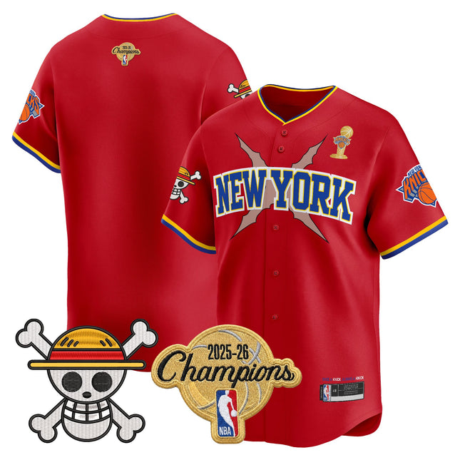 Men's New York Knicks 2026 Champions Patch x One Piece Vapor Baseball Jersey - All Stitched