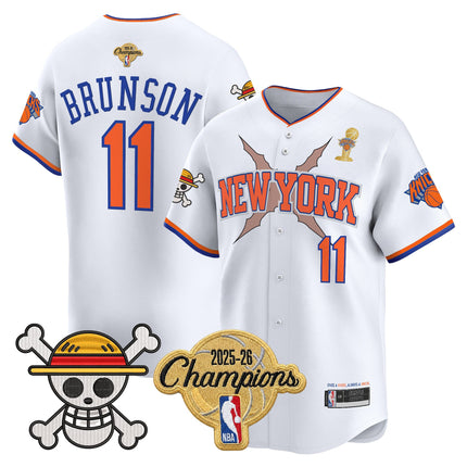 Men's New York Knicks 2026 Champions Patch x One Piece Vapor Baseball Jersey - All Stitched